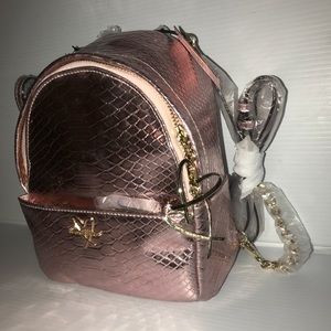 NEW Victoria Secret rose gold Python MINI BACKPACK